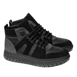 Jugendstiefel 4012 Bufo Schwarz+Grau