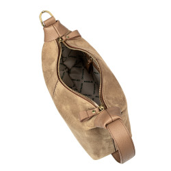 Damentasche Handtasche 037-1g Wildleder Nude