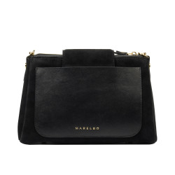 Damenschultertasche 051g Schwarz Camoscio