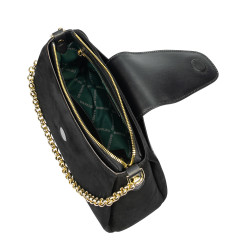 Damenschultertasche 051g Schwarz Camoscio