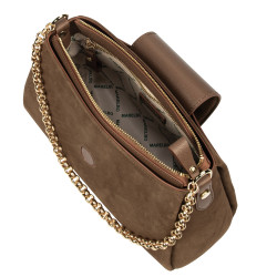 Damentasche Schultertasche 051g Wildleder Latte