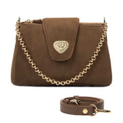 Damentasche Schultertasche 051g Wildleder Latte