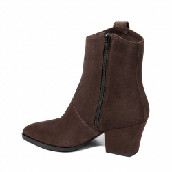 Damen Stiefeletten mit Absatz 1411 Kakao Velours