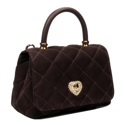 Damentasche Schultertasche 049g Wildleder Kaffee