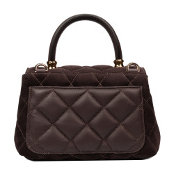 Damentasche Schultertasche 049g Wildleder Kaffee