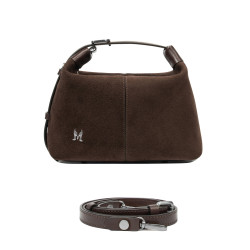 Damentasche Handtasche 037-1g 01 Wildleder Schokolade