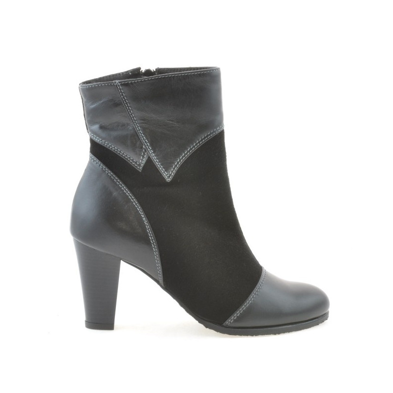 Damenstiefel 1134 schwarz Antilope kombiniert