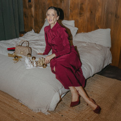 Damen Sandalen 1344 Bordeaux Velours lifestyle