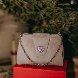 Damen-Schultertasche 051g 01 Wildleder Sandstein lifestyle