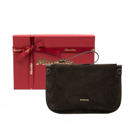 Damentasche Hand 211g Wildleder Kaffee