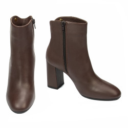 Damenstiefeletten mit Absatz 1407 Kaffee