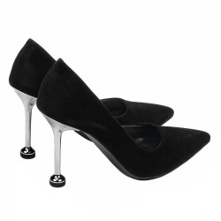 Elegante Damenschuhe 1357 Schwarz Samt