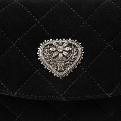 Damentasche zum Umhängen 048g 01 schwarzes Wildleder