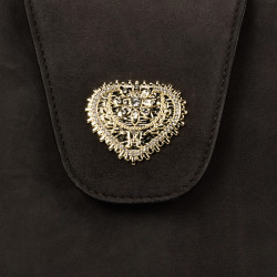 Damentasche Schultertasche 051g Veloursleder Toffee