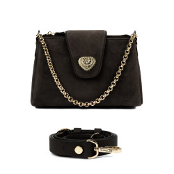 Damentasche Schultertasche 051g Veloursleder Toffee