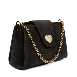 Damentasche Schultertasche 051g Veloursleder Toffee