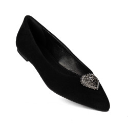 Damen-Ballerinas 1362 schwarz Velours
