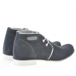 Jugendstiefel 464 Indigo-Velours+Weiß