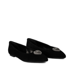Damen-Ballerinas 1362 schwarz Velours