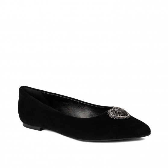 Damen-Ballerinas 1362 schwarz Velours