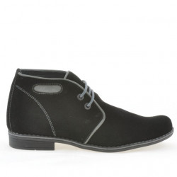 Jugendstiefel 464 schwarz Velours + grau