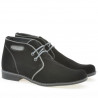 Jugendstiefel 464 schwarz Velours + grau