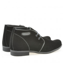 Jugendstiefel 464 schwarz Velours + grau