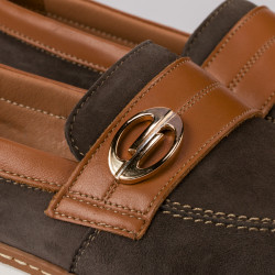 Damen Mokassins 6100 Bufo Kaffee kombiniert