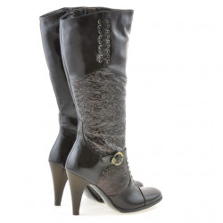 Damenstiefel 1109 Crepe Lack Kaffee