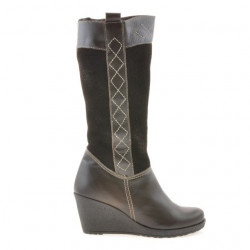 Damenstiefel 3221 Kaffee kombiniert