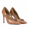 Damen elegante Schuhe 1364 beige Lack