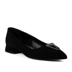 Damen Ballerinas 1360 Schwarz Velours