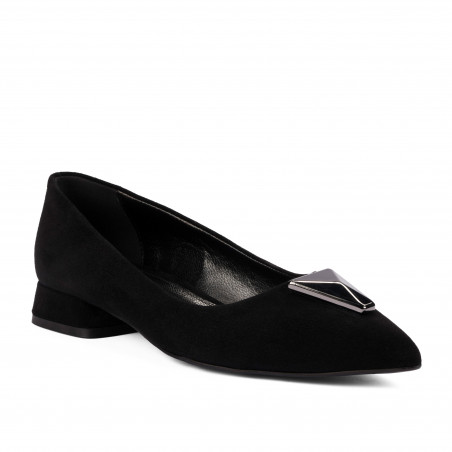 Damen Ballerinas 1360 Schwarz Velours