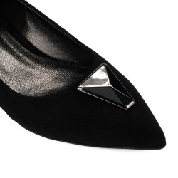 Damen Ballerinas 1360 Schwarz Velours