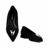 Damen Ballerinas 1360 Schwarz Velours