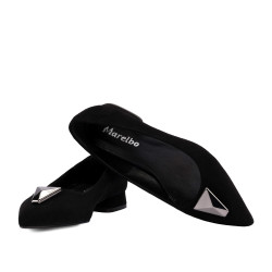 Damen Ballerinas 1360 Schwarz Velours