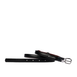 Damen Gürtel 45-1mc zweifarbig schwarz+croco bordeaux