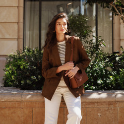 Damen-Umhängetasche 040g biz cognac lifestyle