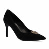 Damen elegante Schuhe 1363 schwarz Veloursleder