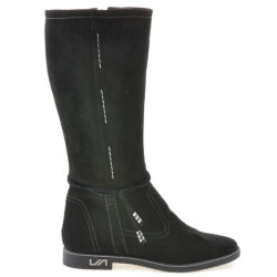 Damenstiefel 3276 Schwarz Veloursleder
