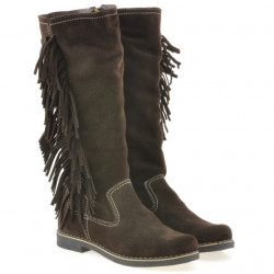 Damenstiefel 3243 Kaffee Veloursleder