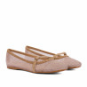 Damen Ballerinas 1369 beige kombiniert