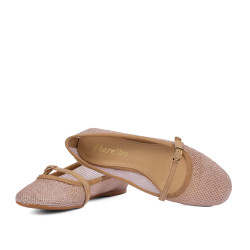 Damen Ballerinas 1369 beige kombiniert