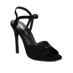 Damensandalen 1365 schwarz Velours