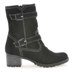 Damenstiefel 3278 Schwarz Veloursleder
