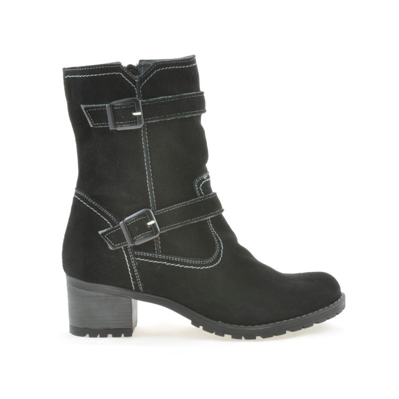 Damenstiefel 3278 Schwarz Veloursleder