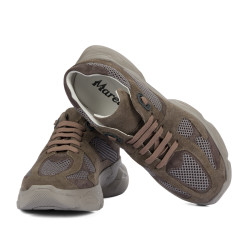Damen-Sneaker 6102 Sand Velour kombiniert 01