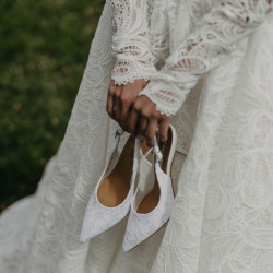 Damensandalen 1353 weißer Satin lifestyle
