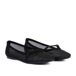 Damenschuhe Ballerinas 1369 Schwarz Kombiniert