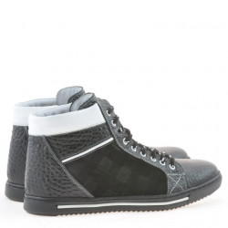 Herrenstiefel 467 schwarz+weiß